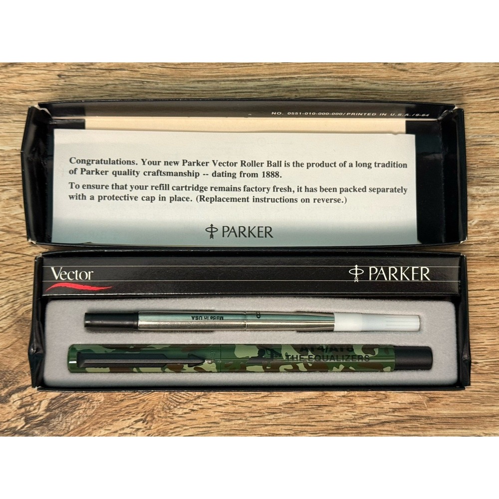 Parker Vector Rollerball Pen AT4 AT8 The Equalizers Camo Military Gift Box USA